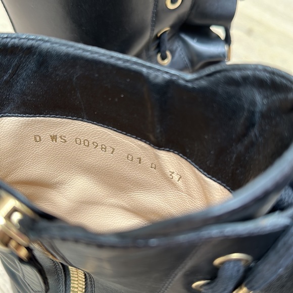 Valentino leather ruffle combat boot - Picture 6 of 12